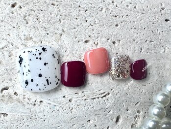 モモネイル(MOMO nail)/ダルメシアン，春夏おすすめ