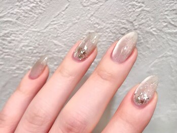 ネイルサロン オー(Oh!)/星ホロ☆春マグネットネイル