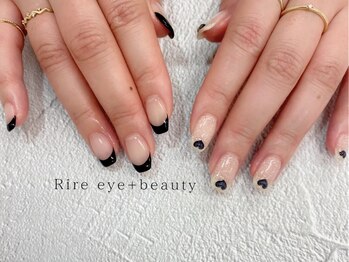 リール アイプラスビューティー(Rire eye + beauty)/黒フレンチアシンメトリーハート