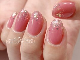 ピンク×ラメグラ