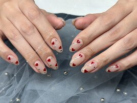 バレンタインネイル
