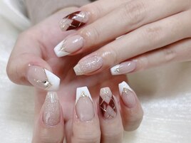 ミラーアート付フレンチチェック