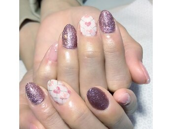 キャディーネイルズ(Caddy' Nails)/ハートのアーガイル柄　¥6050