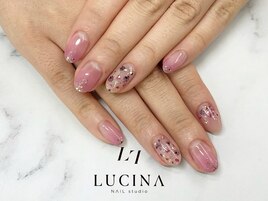 C-1104 大人可愛い押し花ネイル