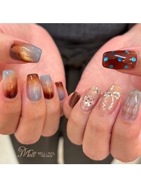 ブルー×ブラウンネイル♪