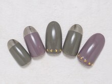 シックネイル(CHIC nail)/くすみカラー ミラーフレンチ