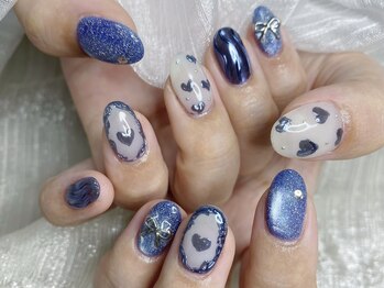 アイゴネイル 錦糸町(Aigoネイル)/ブルー/ハート/ネイル【錦糸町】