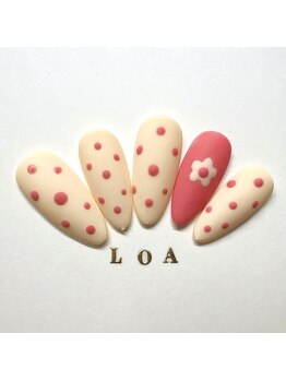 LOA.NAIL 本八幡店/【長さ出し】ドット×3D花★