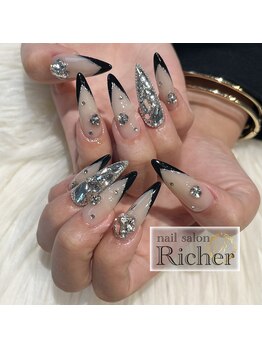 エスフィーネイルサロン リシェル(Esfy nailsalon Richer)/黒フレンチ