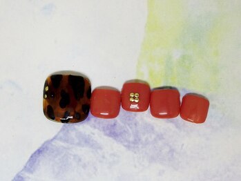 ネイルライフ(NailLife)/7月アニマルニュアンス個性的