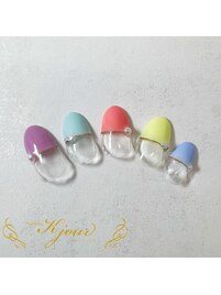 カラフルフレンチネイル