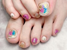 ブリスフルハピネス(Blissful happiness)/オーロラフットデザインネイル