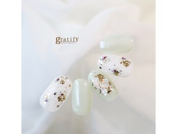 グラティフィー 梅田店(gratify)/パステル×お花×キラキラネイル