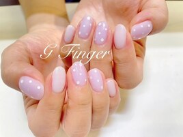 シアーパープルのドットネイル♪