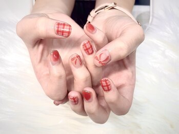 イマージュ(image)/チェック&リボンネイル☆SAYAKA