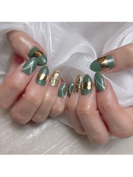 エメ(AIMer)/キラキラ大理石ネイル