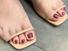 新規価格フットネイル*10本Artし放題[おまかせ・持ち込みok・パーツ付](60分)