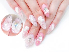 長さ出しジェル付け放題☆リボン