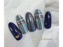 ビューティーネイルサロン クリアーズ(Clears)/ブルーチェックと温感ネイル♪