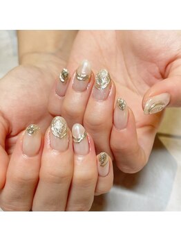 ネイルサロン イントゥ(into_)/ブライダル　ミラーアート