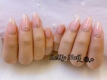 レヒネイル(LeHy nail)/ワンカラー×ラメネイル