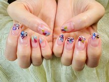 梅雨を彩る紫陽花風ネイル