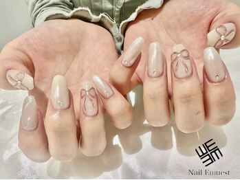 ネイル エミュスト(Nail Emuest)/ぷっくりリボンネイル