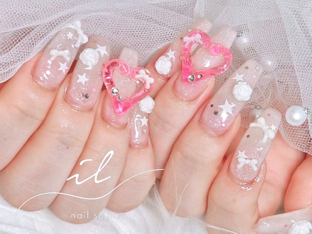 ネイルチップ 量産型 フリル ツイード 羽 推しネイル ゴテゴテ 赤 #12 ネイルチップ 量産型 赤 フリル ツイード 羽 推しネイル