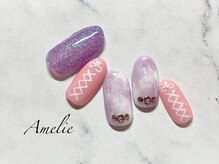 アメリ(Amelie)/ワンカラー/リボン/マーブル