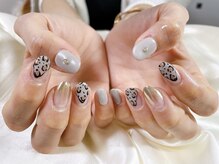 キキネイル たまプラーザ店(kikinail)/11月定額B レオパードネイル