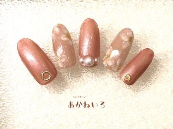 ネイルサロン あかねいろ/大人シンプル 入学式フラワー