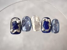 クレモアネイル 浦和店(CLEMORE NAIL)/ネイビー×シルバーネイル