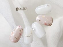グラティフィー 梅田店(gratify)/春の手書きフラワーネイル