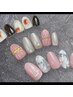 【ハンド】華やかジェルネイル(定額アート)　¥12,000