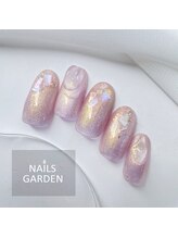 ネイルズガーデン(NAILS GARDEN)/マグネット×シェルネイル