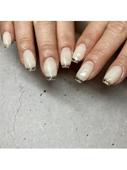 Mネイルアンドカフェ シェレステ/clear french♪