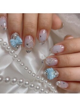 リンドネイル バイ モカ アンド ララ(Lind nail by moca and LaLa)/ガラスフレンチ