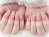夏おすすめ♪【長さだし】氷ネイル ×ラメグラデーション（ジェルオフ無料）