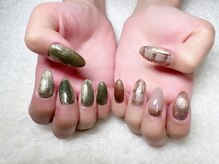 ネイルアンドアイラッシュサロン エスポアール(nail&eyelash salon espoir)/チェックネイル　90分コース