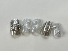 ネイルメゾン 天神店(NAIL MAISON)/ミラーパールリボン¥9000