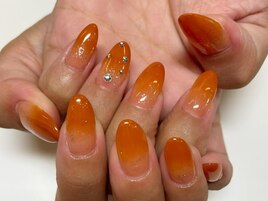 23年冬 オレンジ カラーグラデーション ハンドのネイルデザイン集 人気順 8ページ目 ホットペッパービューティー