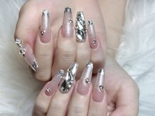 ジュリネイルスタジオ(Julli Nail Studio)/ガラスフレンチ・キラキラネイル