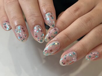 ネイルメゾン 天神店(NAIL MAISON)/ホロラメキラキラ夏クリア¥7000