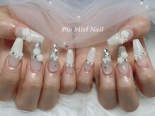 ピオミエルネイル 新宿(pio miel nail)/ホワイトフラワーネイル