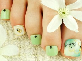 フットネイル☆タイダイ柄