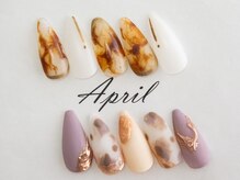 エイプリルプラス(April plus)/ニュアンスネイル＆ミラーネイル