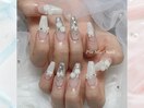 ホワイトフラワーネイル
