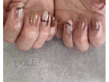 チェック×リボン