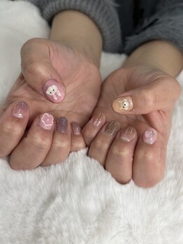 ユニティネイル(Unity nail)/くま&うさぎぷっくりアート☆