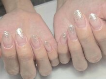 夏子ネイル アンド スクール/シルバーラメグラデ